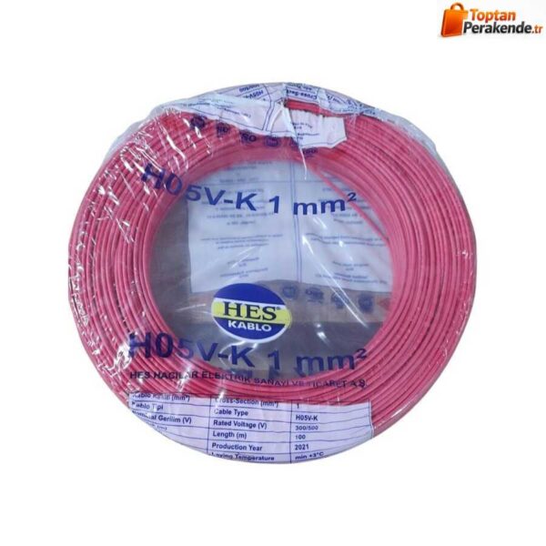 Hes Nyaf Kablo 1 mm² Kırmızı ( H05v-K )